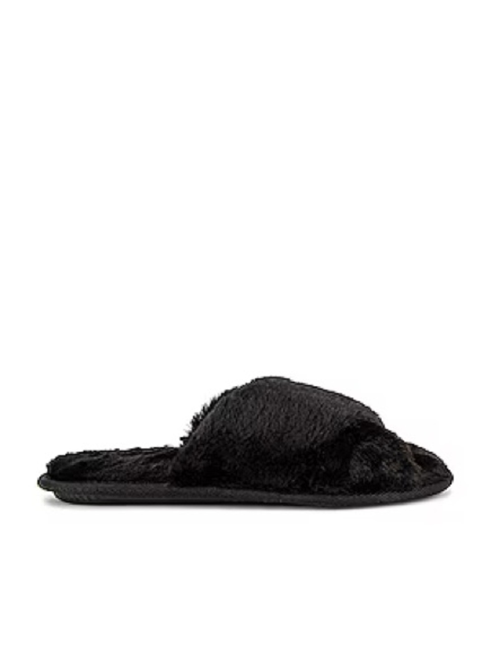 Victoria Teddy Criss Cross Slipper in Black by FLORA NIKROOZ